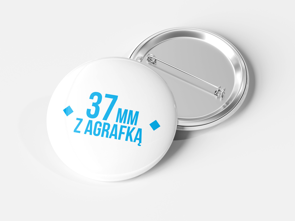 Przypinka okrągła 37mm - zapięcie na agrafkę
